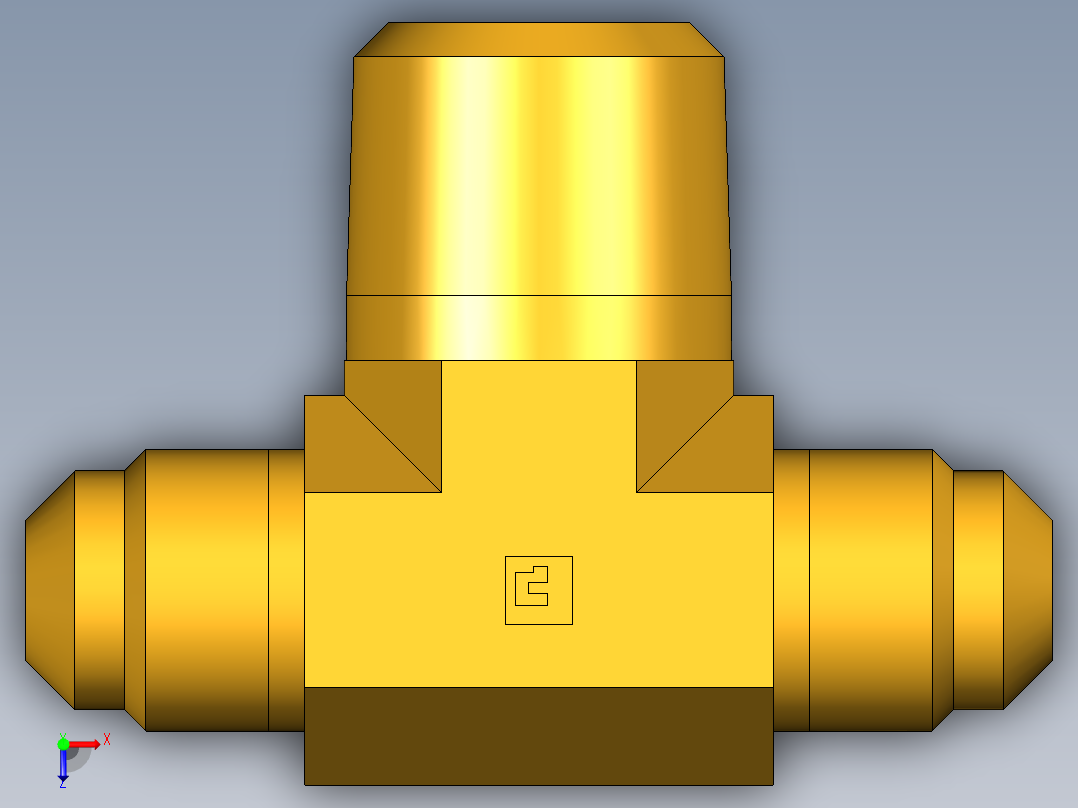 扩口式工业通用硬管接头Male Branch Tee 145F-6-8俯视图