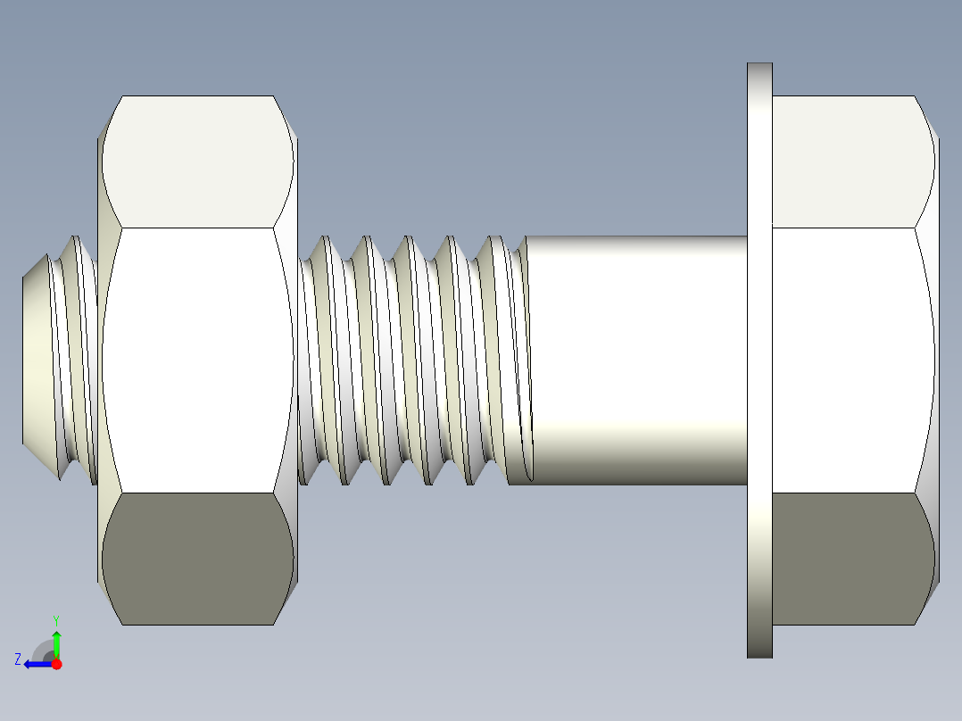 螺栓和螺母-M3 X 0.5右视图