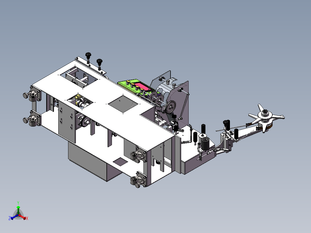 筷子吸管类包装机sw18可编辑正等轴测图