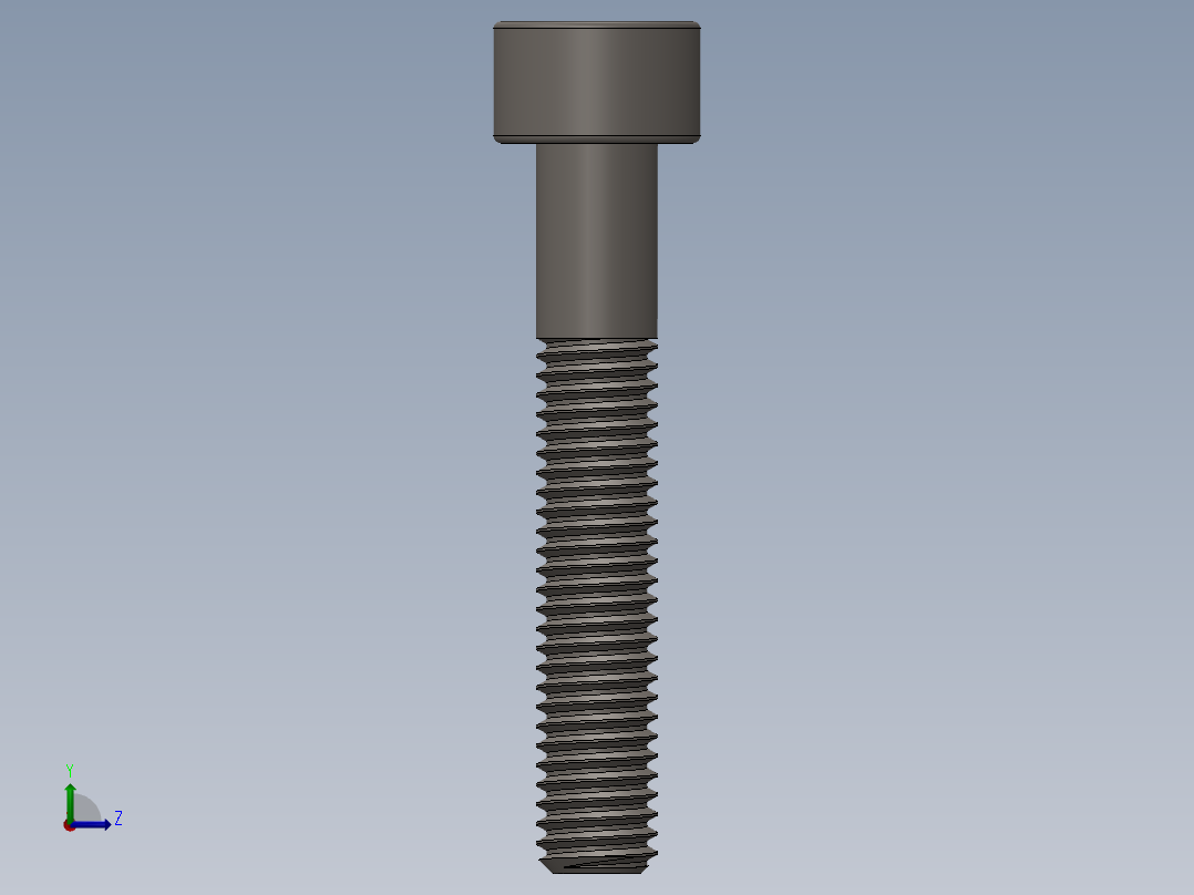 Screw_DIN_912_M5x30_A2.SLDPRT公制内六角螺钉左视图
