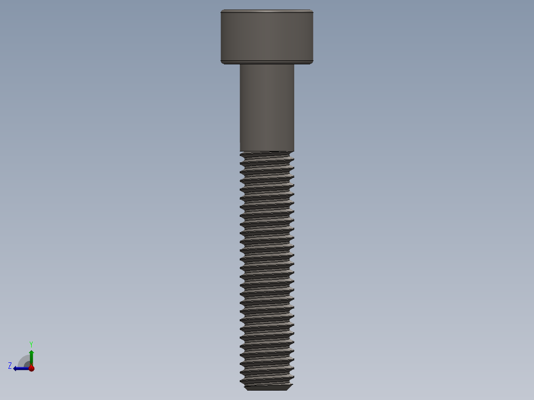 Screw_DIN_912_M5x30_A2.SLDPRT公制内六角螺钉右视图