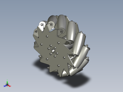 12个滚轮的10英寸麦克纳姆轮3D
