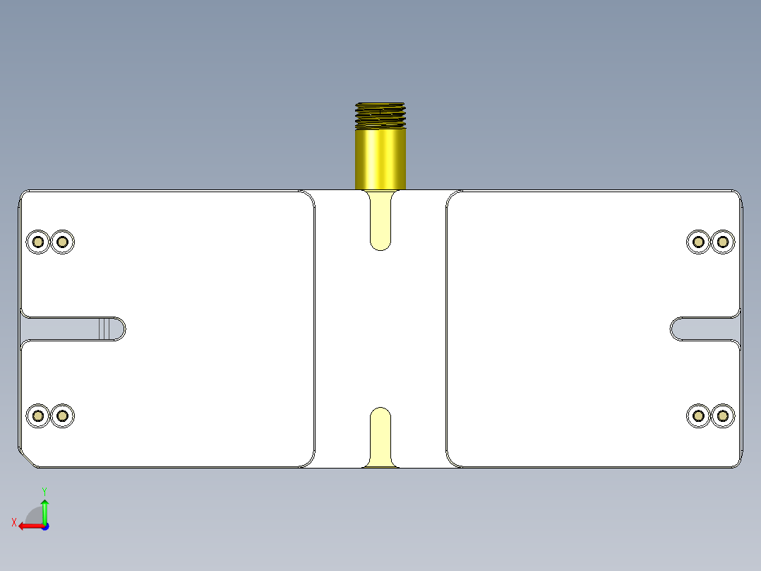 电池盖铣凹槽伸缩定位加吸气CNC工装治具模型后视图
