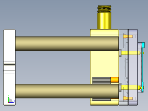 电池盖铣凹槽伸缩定位加吸气CNC工装治具模型左视缩略图
