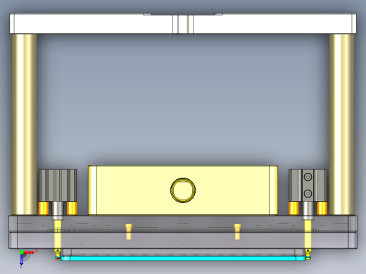 电池盖铣凹槽伸缩定位加吸气CNC工装治具模型俯视缩略图