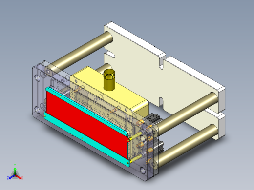 电池盖铣凹槽伸缩定位加吸气CNC工装治具模型正等轴测缩略图