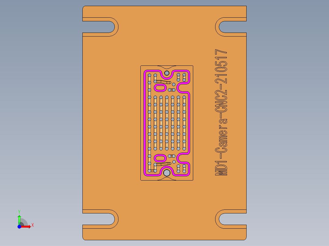 MD1-CAMERA小件CNC工装夹具三维模型-CNC2-210603前视图