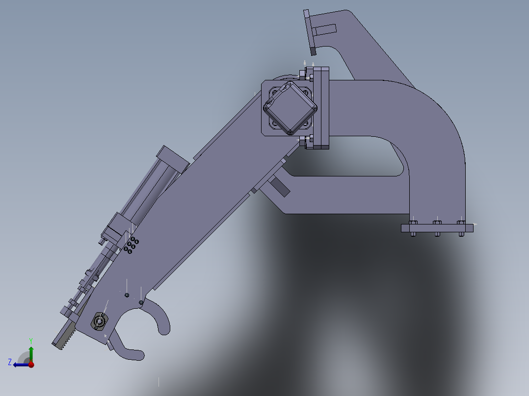 定向钻机自动装杆机构设计（SW三维模型+CAD图纸+说明书）右视图