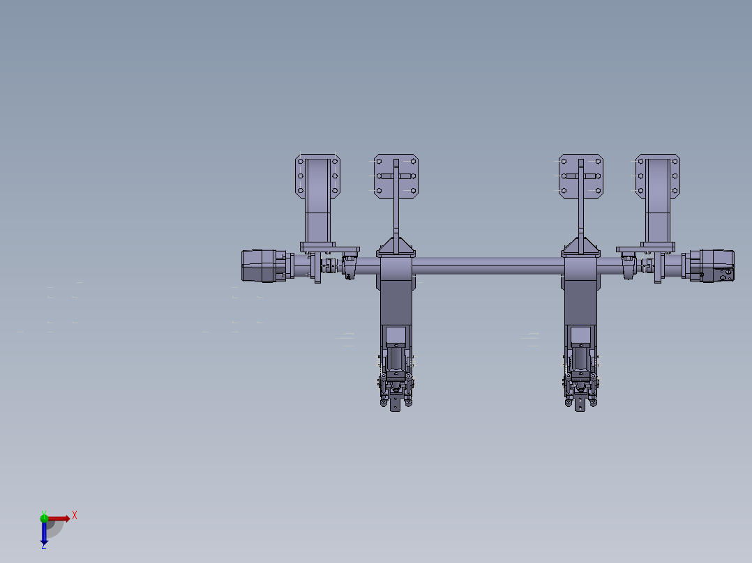 定向钻机自动装杆机构设计（SW三维模型+CAD图纸+说明书）俯视图