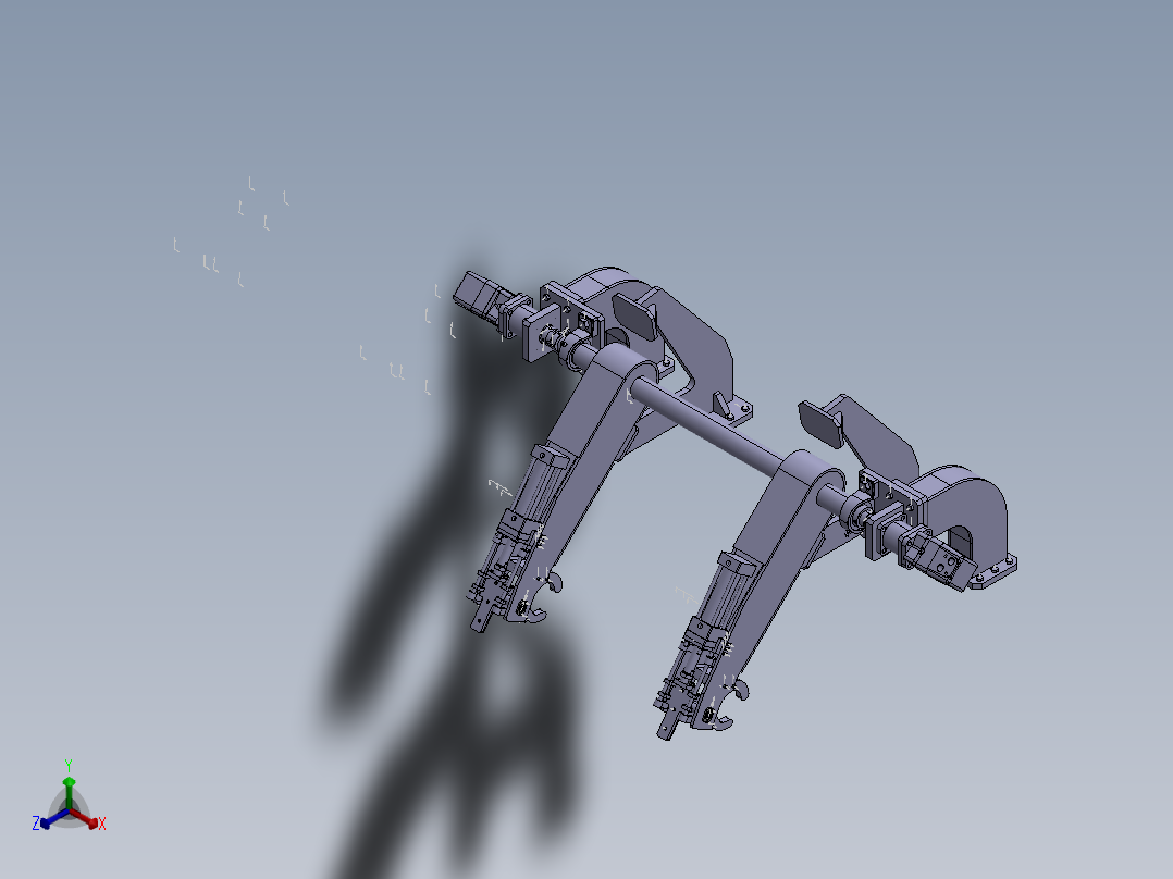 定向钻机自动装杆机构设计（SW三维模型+CAD图纸+说明书）正等轴测图