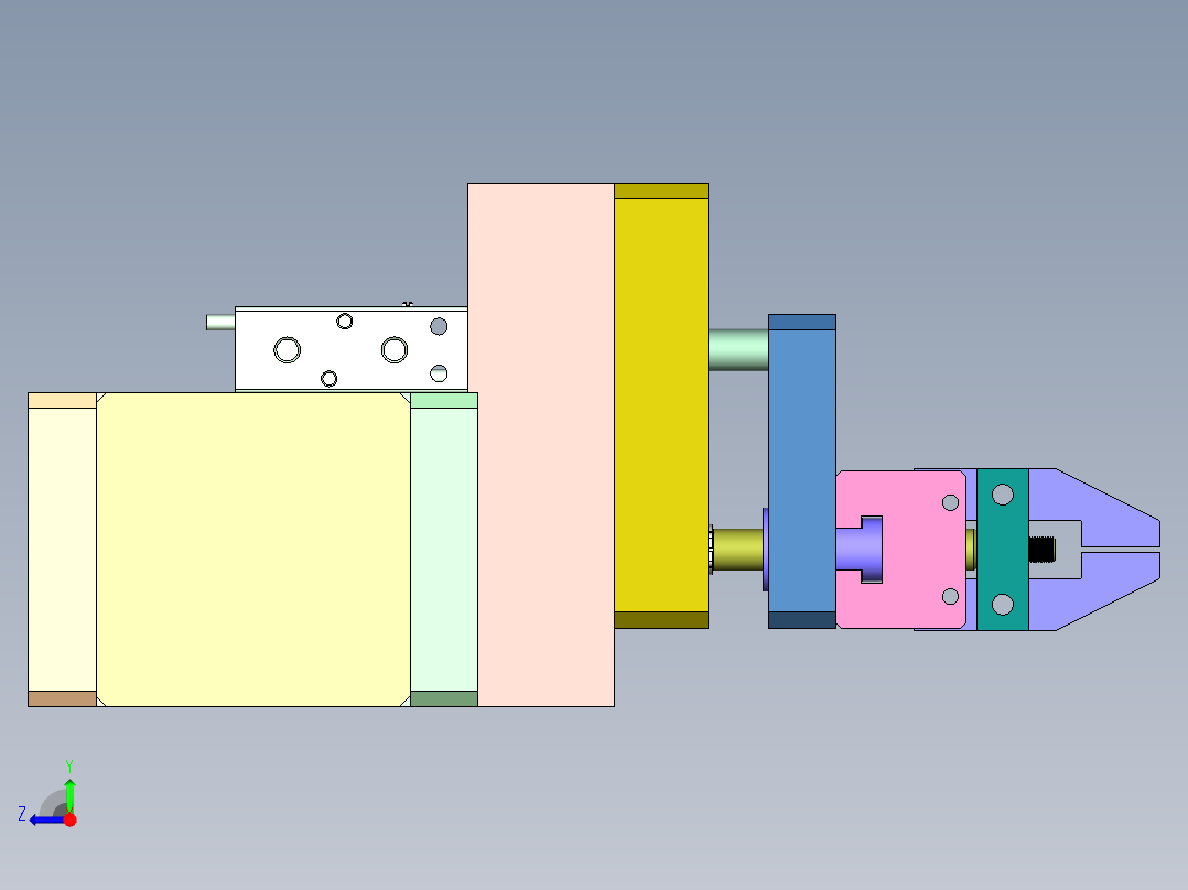 自制无限旋转夹爪右视图