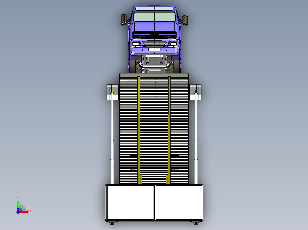 可移动的卡车减震器前视图