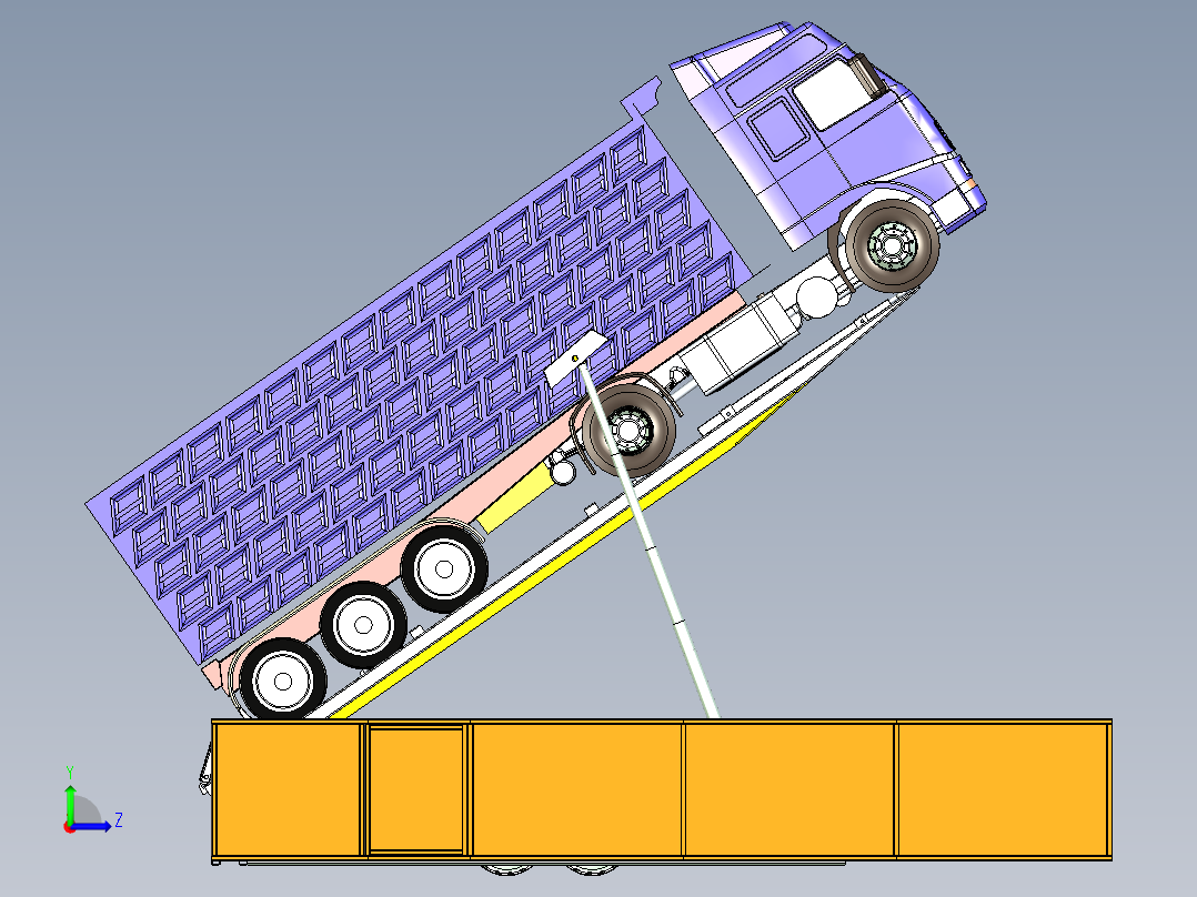 可移动的卡车减震器左视图