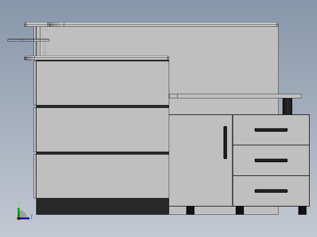 电脑桌(5)左视图