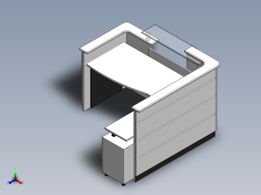 电脑桌(5)正等轴测缩略图