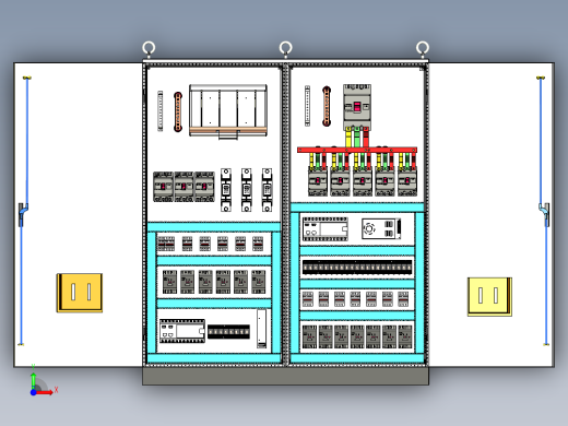 双柜组装刀开关plc4011+630A电源plc控制柜前视缩略图