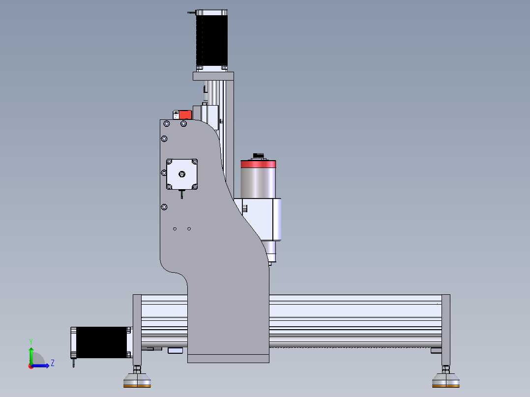 cnc4040-雕刻机左视图