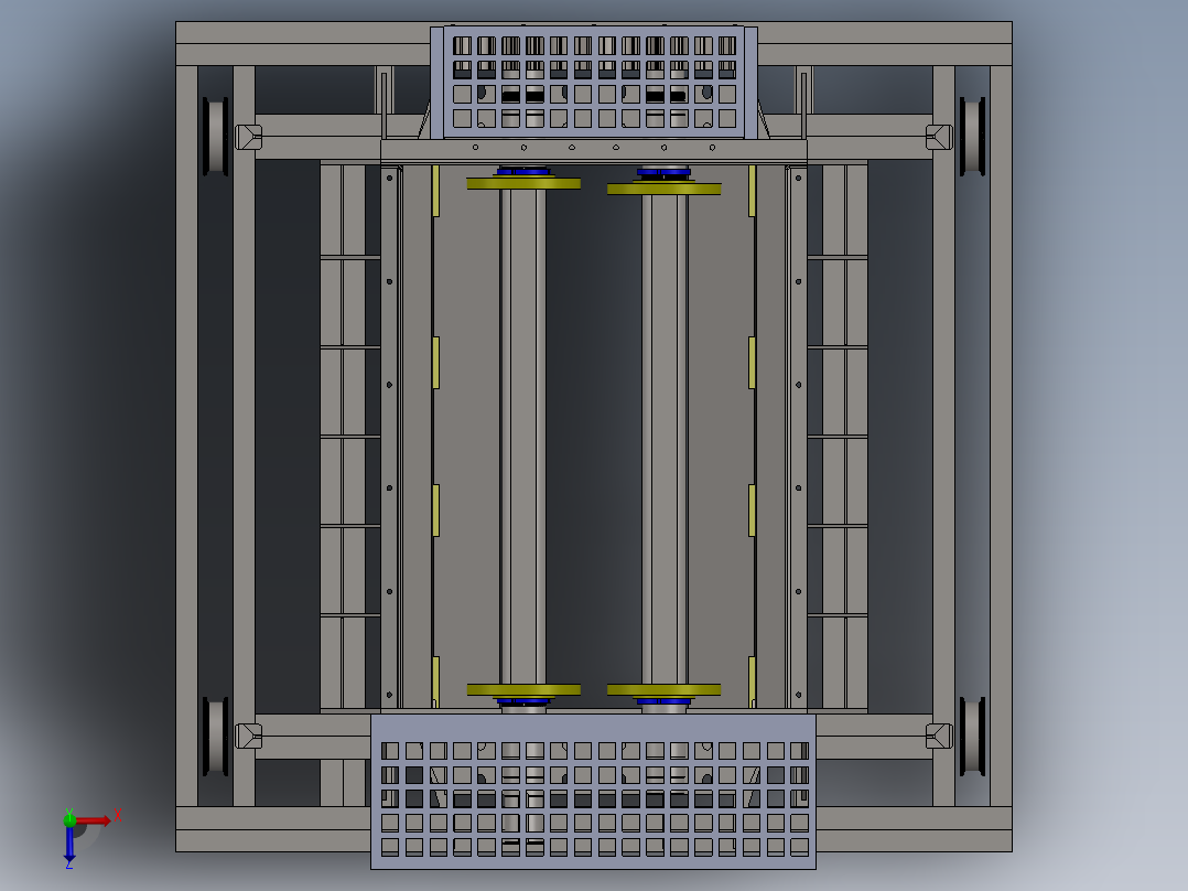 破碎机、发电厂燃煤锅炉燃尽后的渣破碎机俯视图