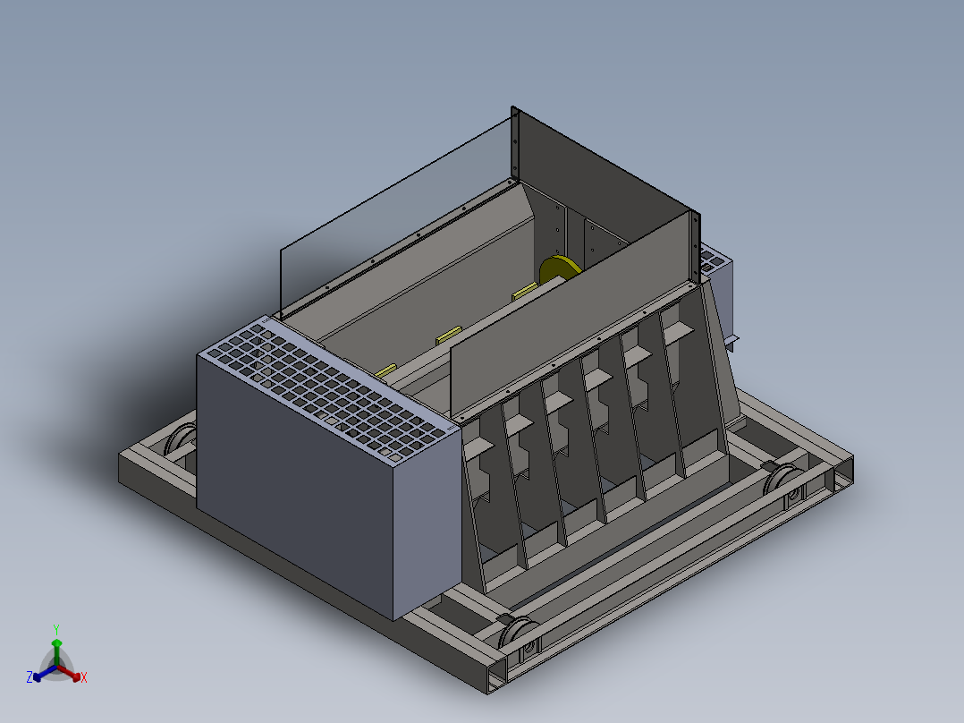 破碎机、发电厂燃煤锅炉燃尽后的渣破碎机正等轴测图