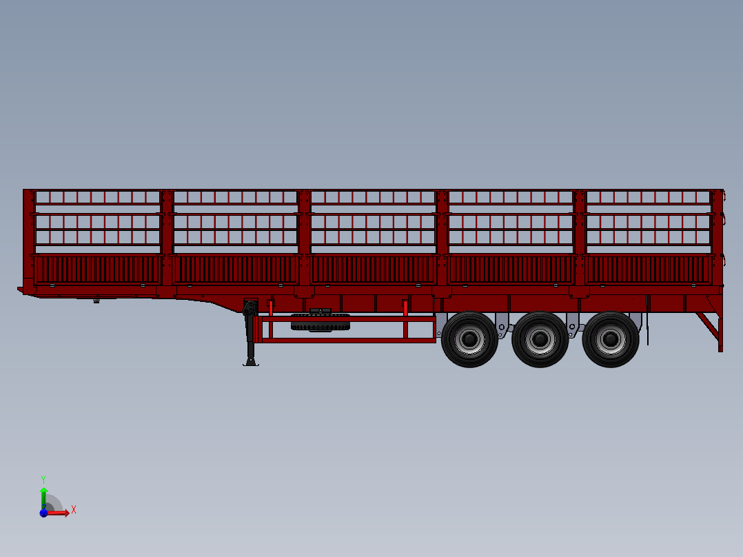 13米平板仓栅半挂运输车- 478435--200前视图