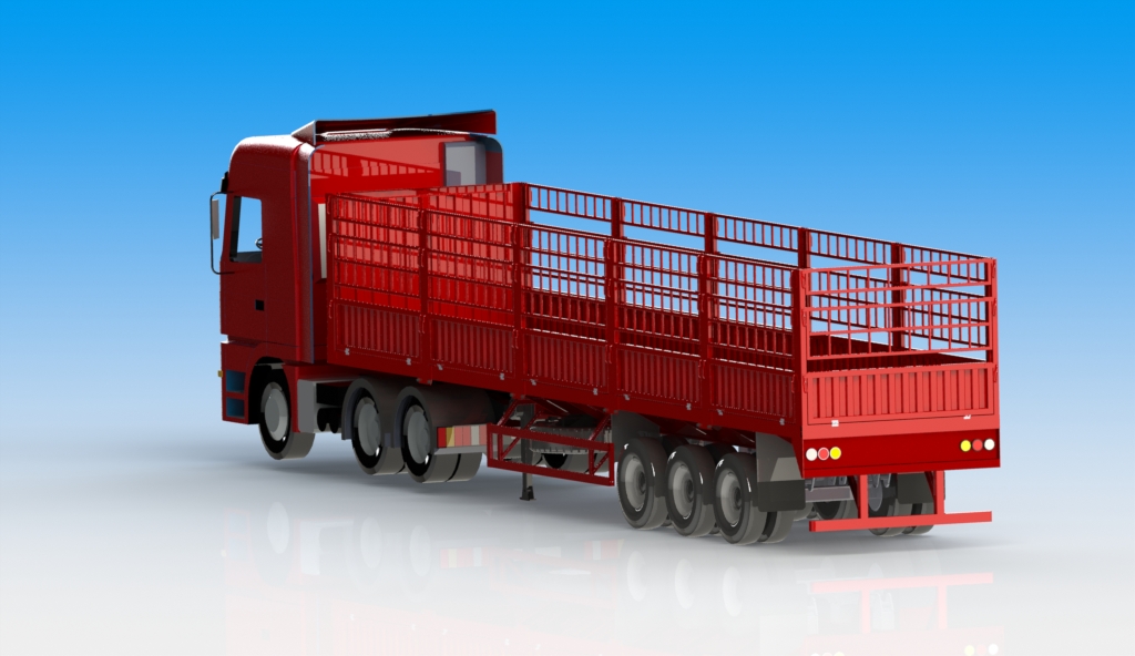 13米平板仓栅半挂运输车- 478435--200