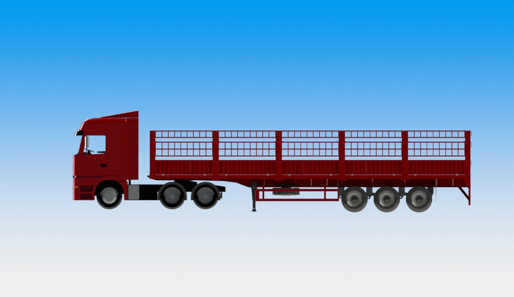 13米平板仓栅半挂运输车- 478435--200