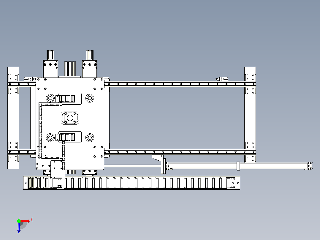 大型三轴真空抓取机械手设计俯视图