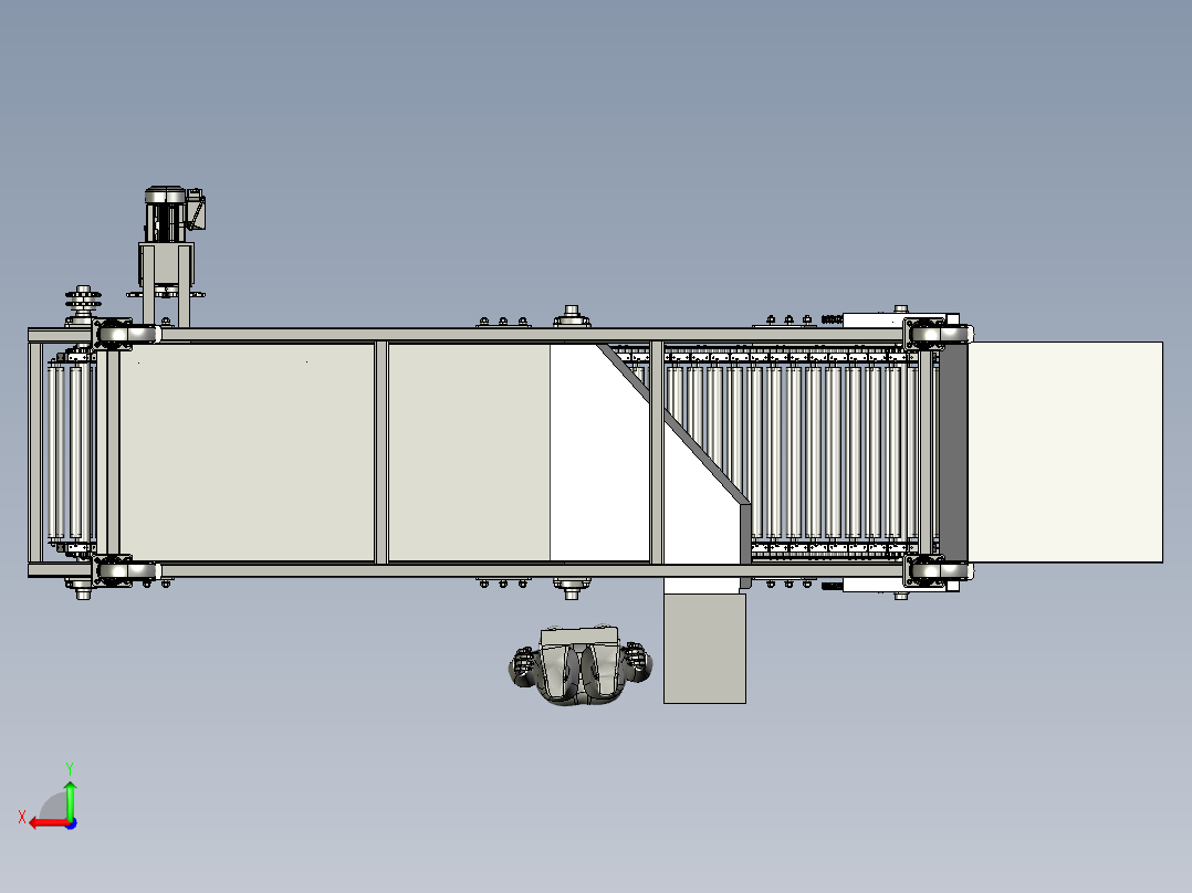 往复式类椭球形果蔬分拣装箱系统后视图