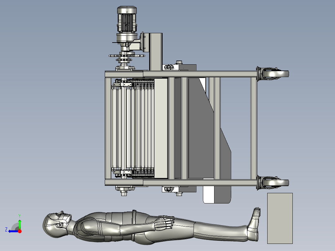 往复式类椭球形果蔬分拣装箱系统右视图