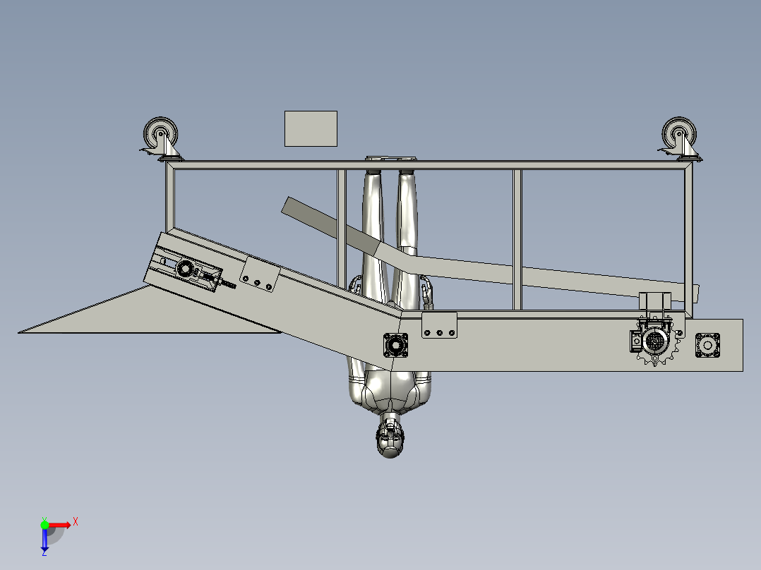 往复式类椭球形果蔬分拣装箱系统俯视图