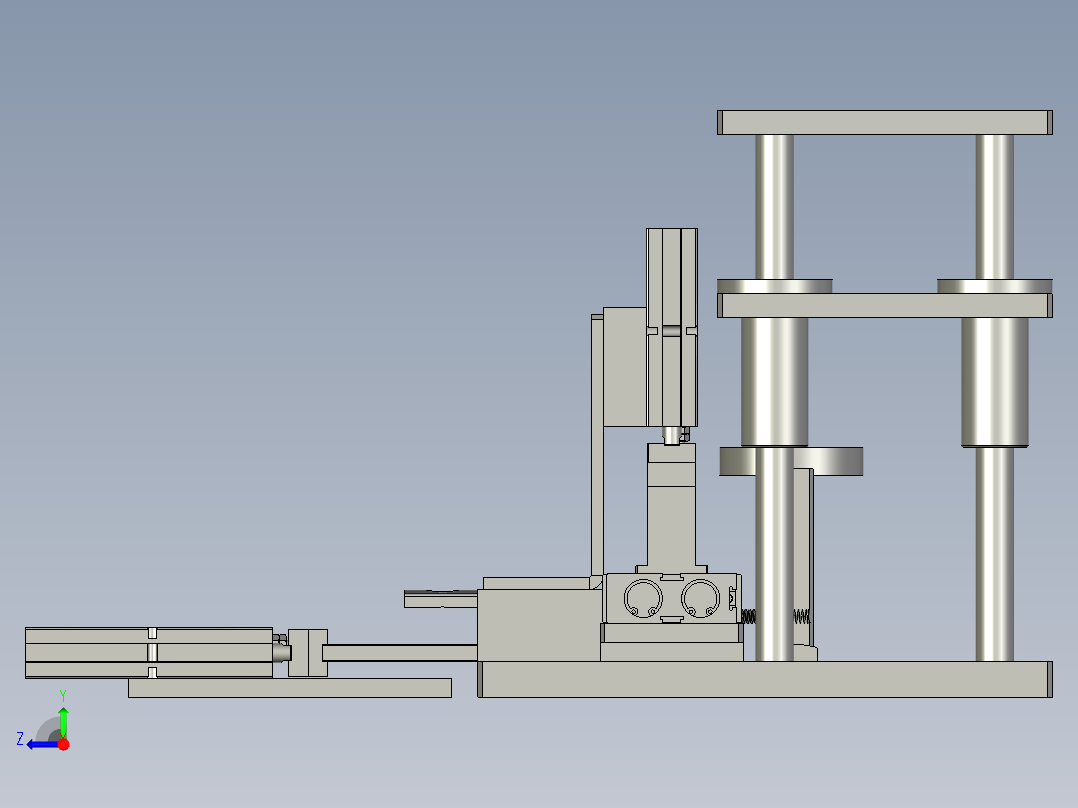 纽扣自动组装嵌合右视图