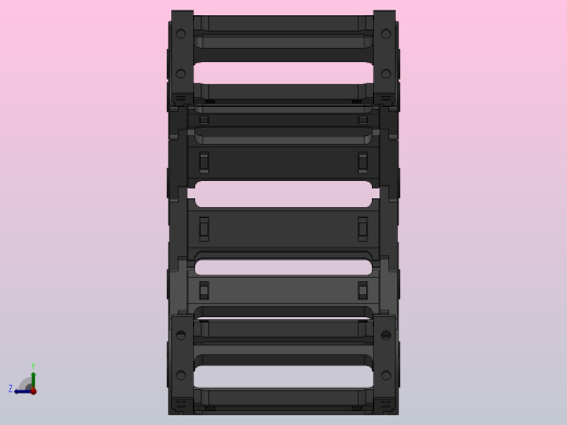 内高35弯曲半径100两侧打开型DA桥式拖链DMD35BDA-35-125-100R-30右视缩略图