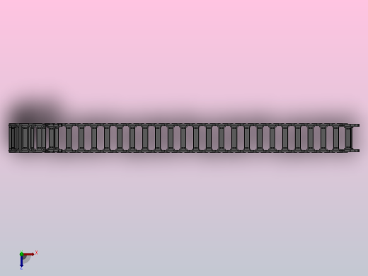 内高35弯曲半径100两侧打开型DA桥式拖链DMD35BDA-35-125-100R-30俯视缩略图