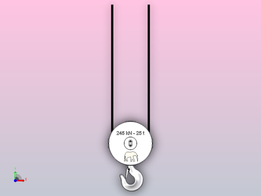 起重机吊钩滑轮组245 kN - 25 t前视缩略图