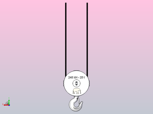 起重机吊钩滑轮组245 kN - 25 t后视缩略图