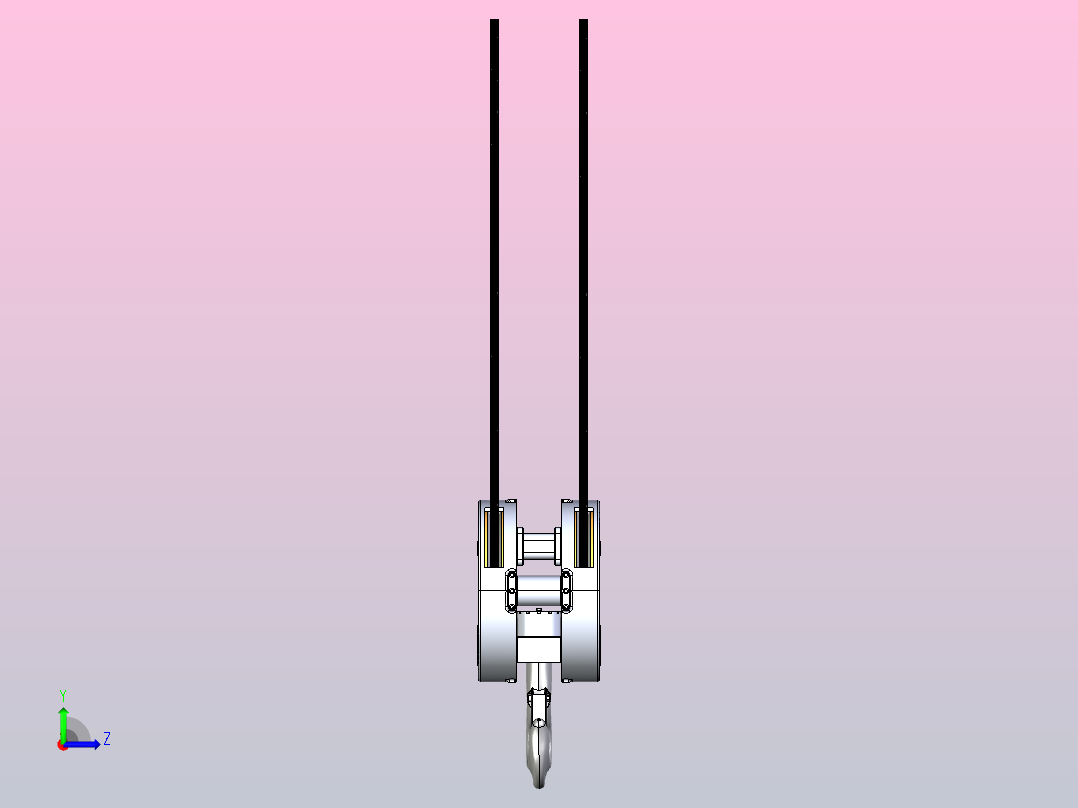 起重机吊钩滑轮组245 kN - 25 t左视图