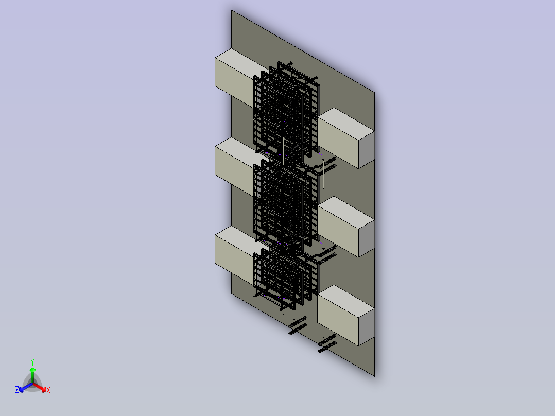 工作现场琉璃架主视图