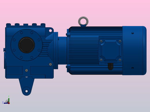SAT87带防转臂空心轴安装斜齿-蜗轮蜗杆减速机SAT87-YV15-4P-13.6-M1-0°-B右视缩略图