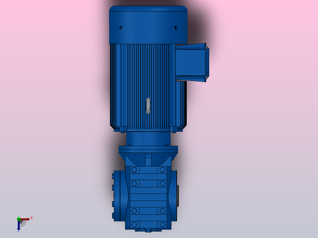 SAT87带防转臂空心轴安装斜齿-蜗轮蜗杆减速机SAT87-YV15-4P-13.6-M1-0°-B俯视图