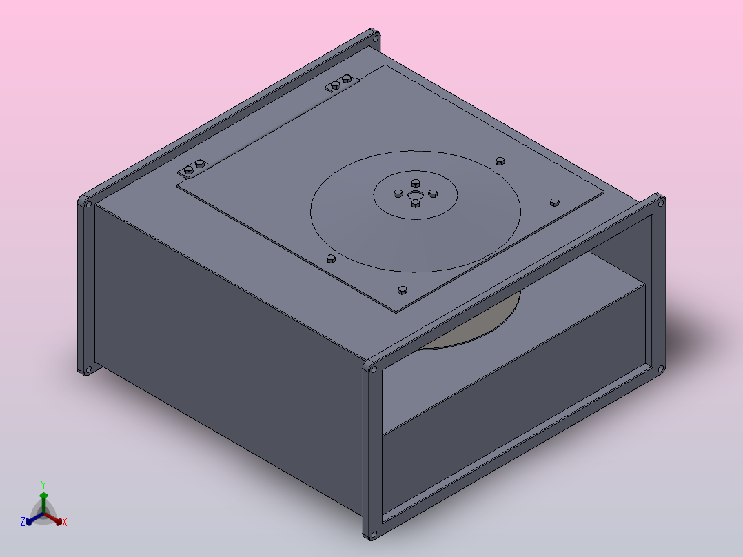 EKRB500×250A1方形管道风机[EKRB500×250A1]正等轴测图