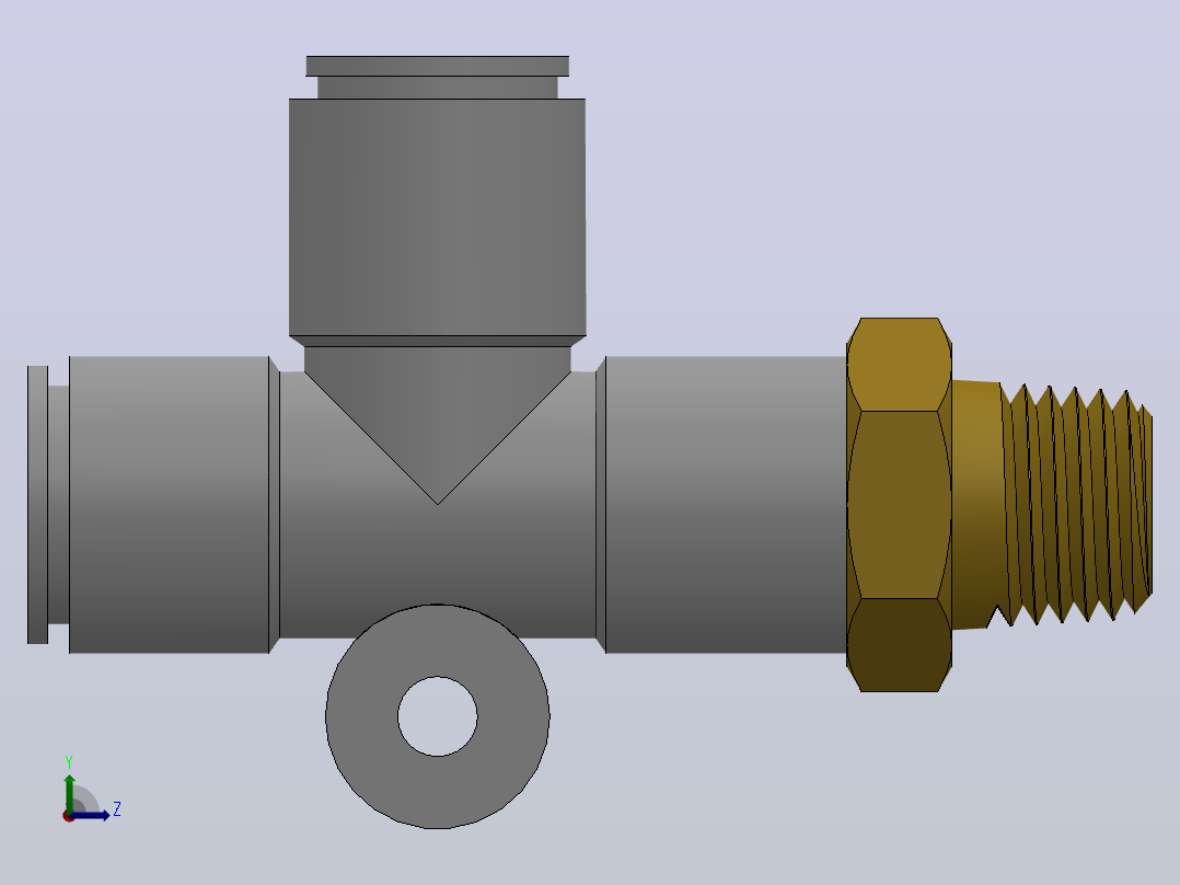 快速接头HKQ2Y外螺Y型接头[HKQ2Y08-02S]左视图