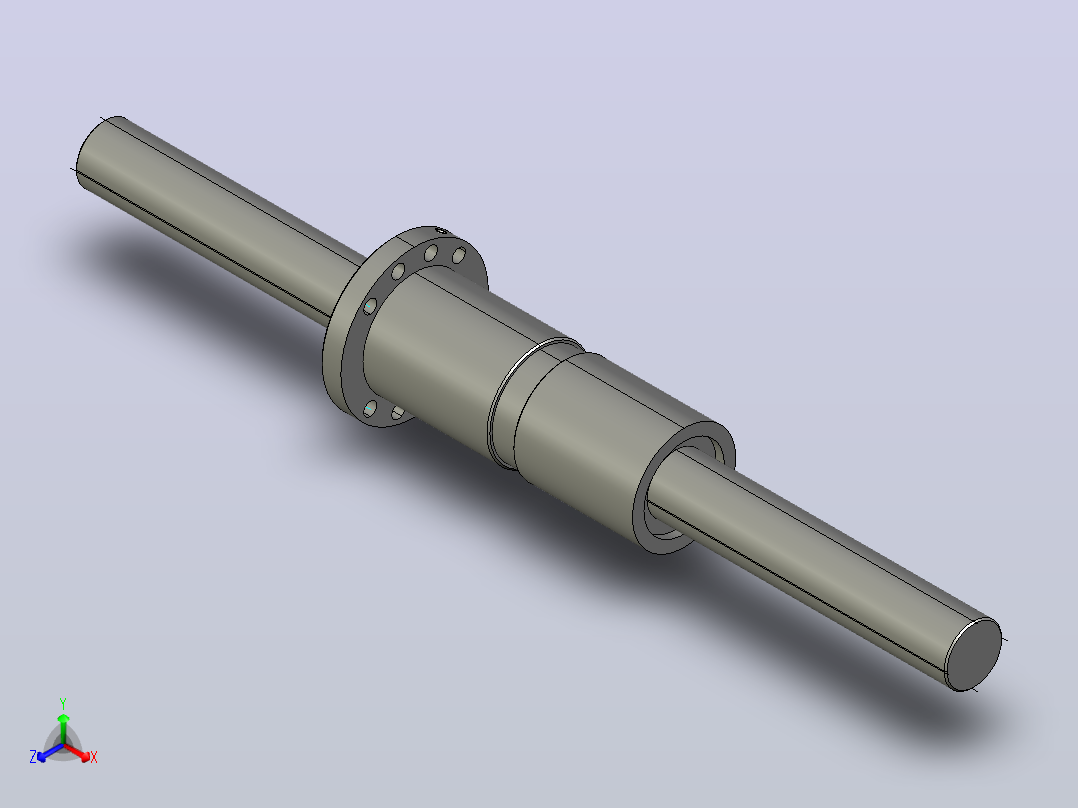 DKFZD4012-6滚珠丝杆3D模型主视图
