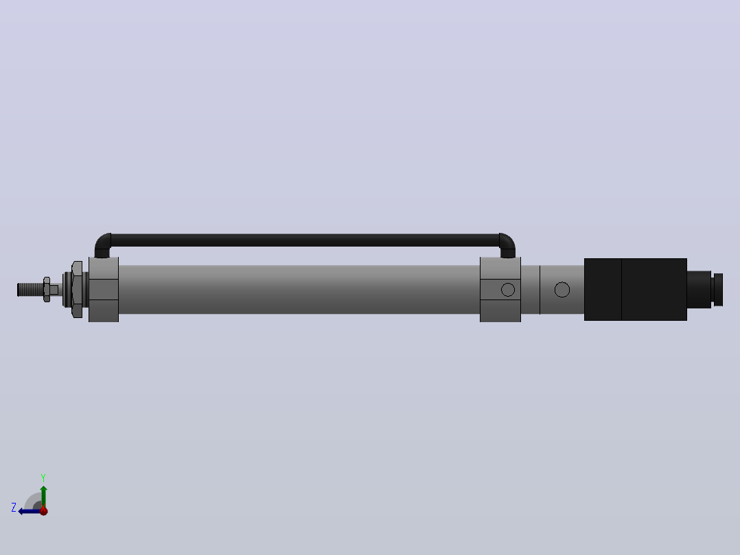 10Y-2V系列无给油润滑气缸(带阀型)[10Y-2VSD20N200A8-SD]右视图