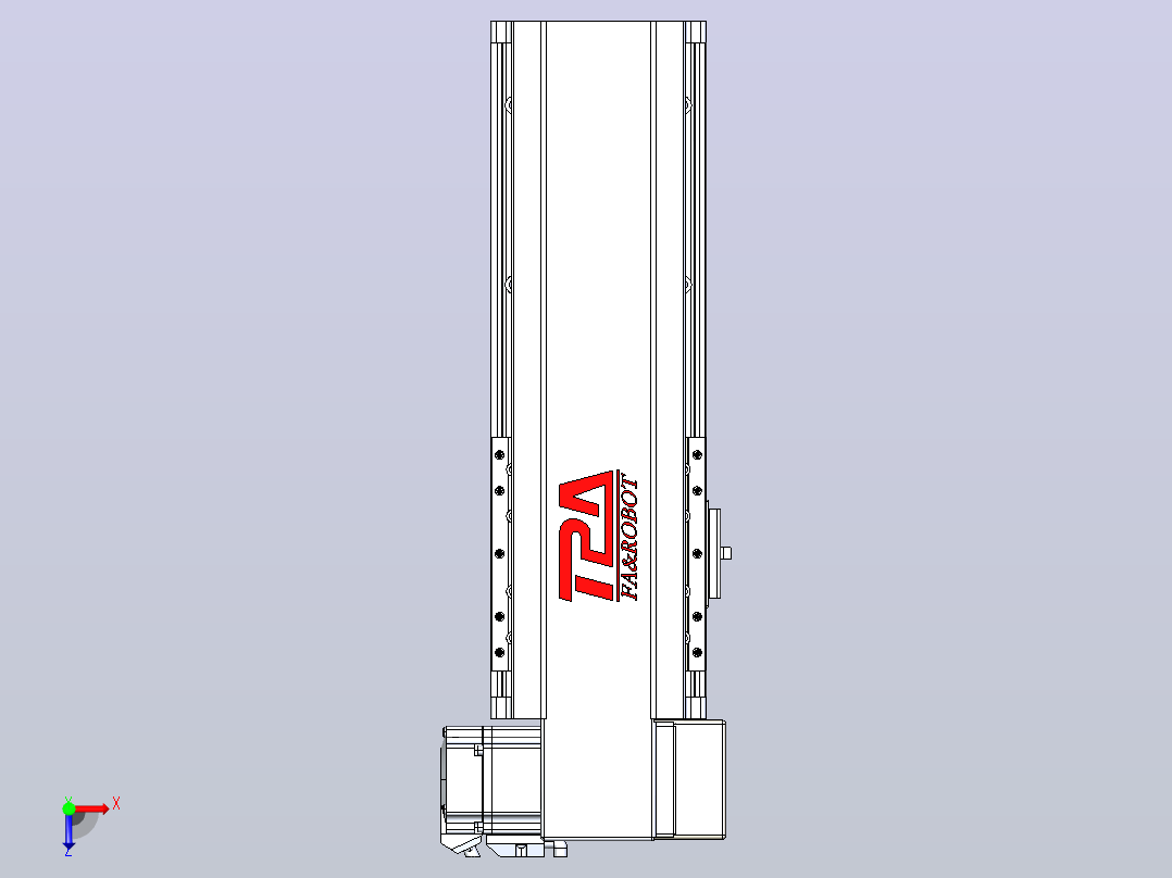 皮带直线轴半封闭可选导轨TPA-HNB-120D-110-L150-RP-C-P40-N3俯视图