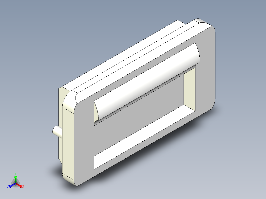 嵌入式HQHT弹性树脂拉手[HQHT74-I]正等轴测图