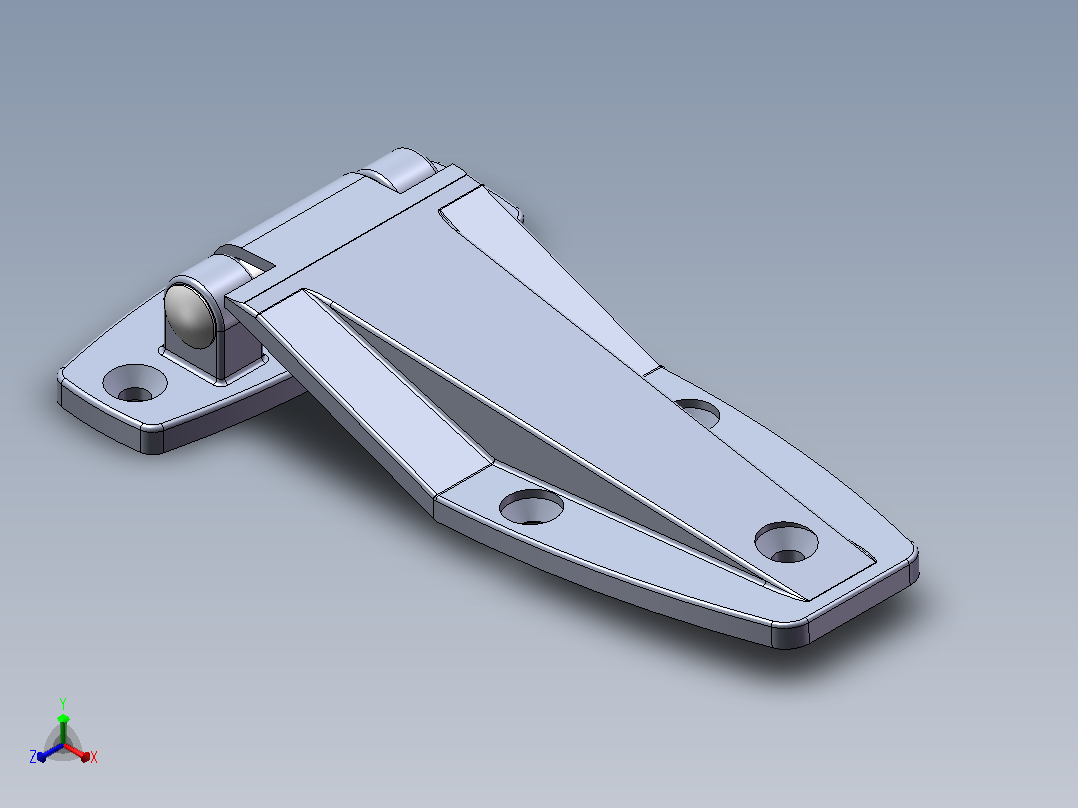 铰链，合页User Library-2k ss - mini strap hinge正等轴测图