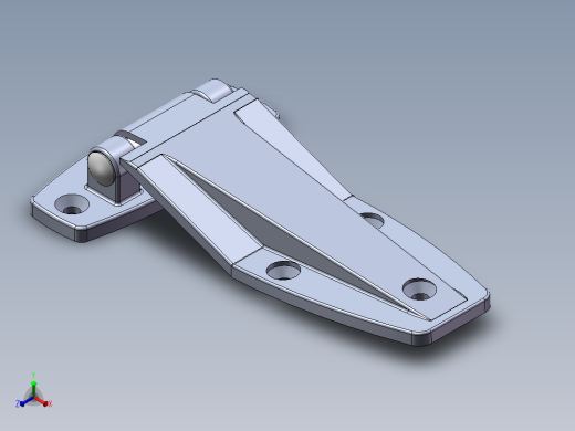 铰链，合页User Library-2k ss - mini strap hinge正等轴测缩略图