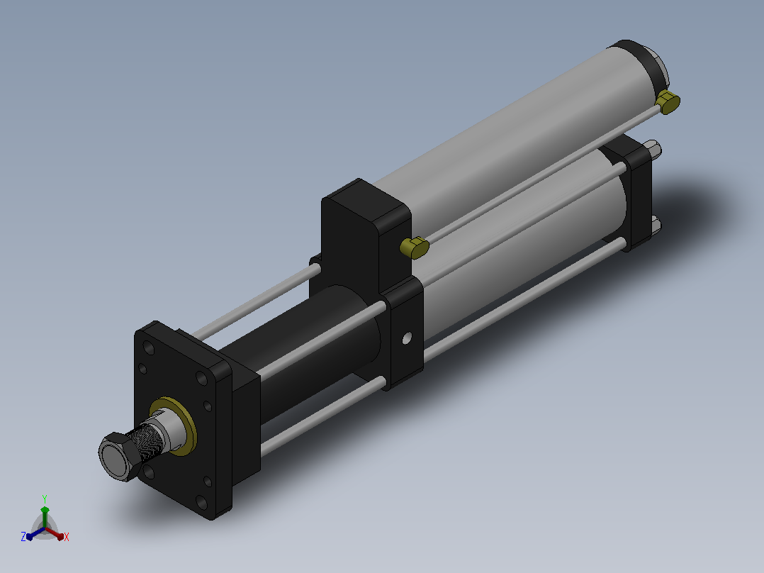 MPT-3T系列标准型[MPT-63-100-20-3T-M2-S1-0°]正等轴测图