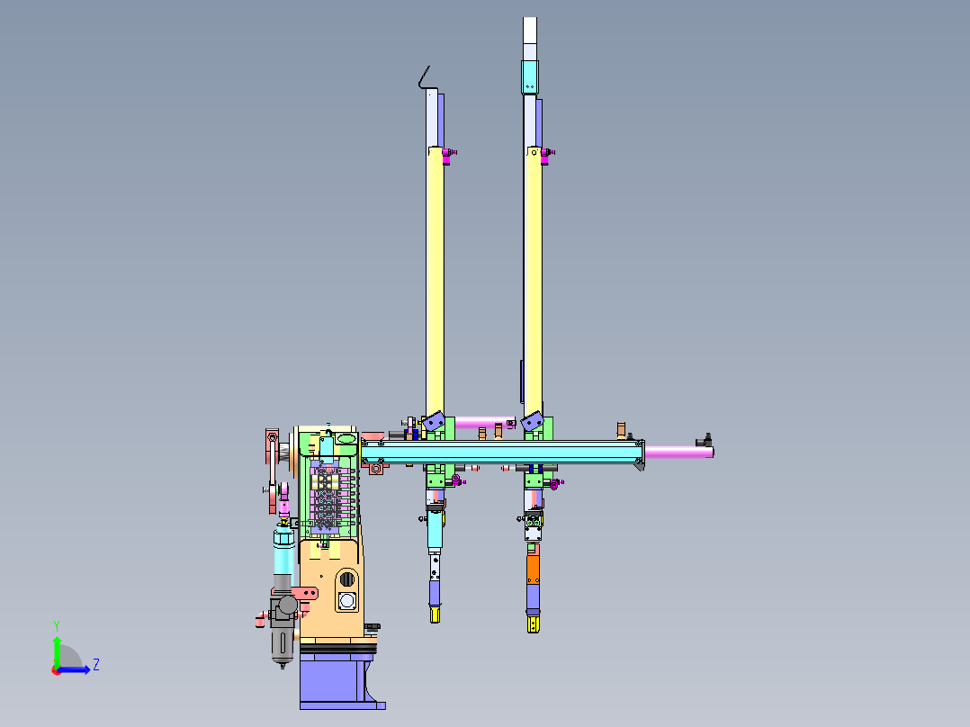 4轴机械手、650双工位自动上下料机左视图