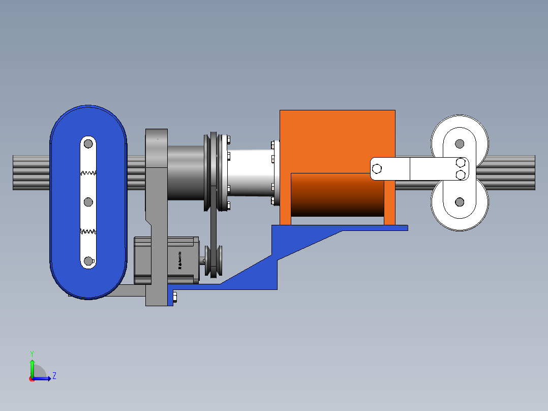 高空固定缆道除垢,清理装置设计(sw+cad+说明书)左视图